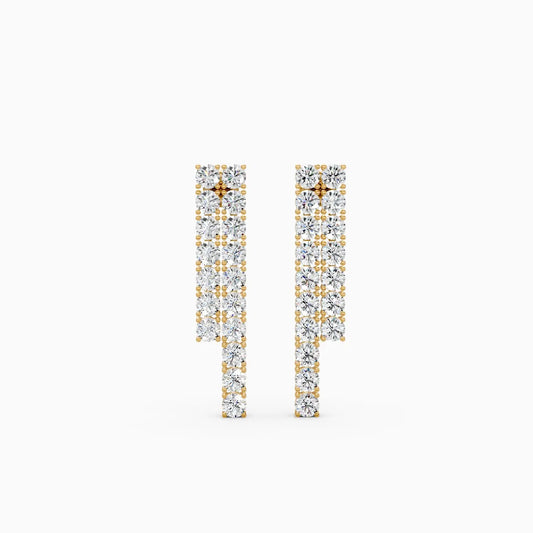 Brilliant Rows Statement Sparkle Line Earrings