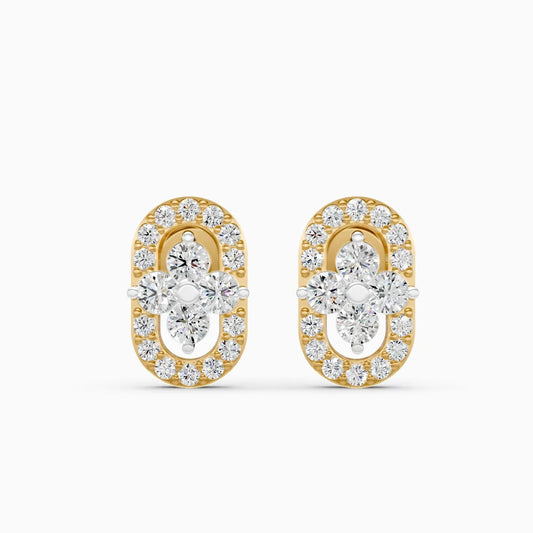 Pill Radiance Floral Cluster Lab Diamond Earrings