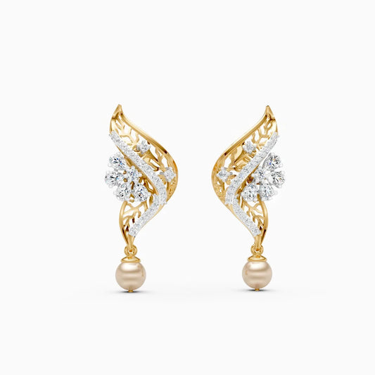 Leaf Whisper Lab Grown Diamond Earrings