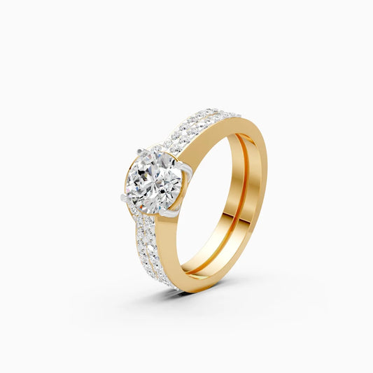 Timeless Round Cut Diamond Ring with Double Band