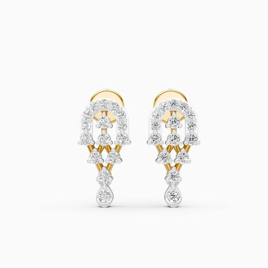 Round Two-Tone Lab Grown Diamond Earrings