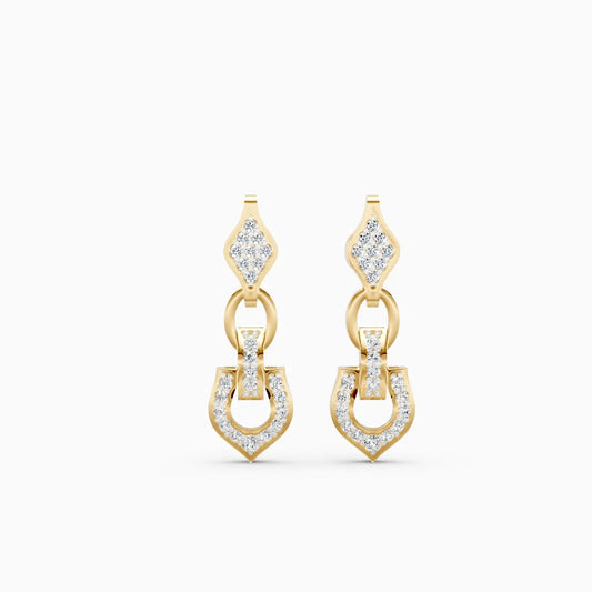 Regal Charm Link Lab Grown Diamond Earrings