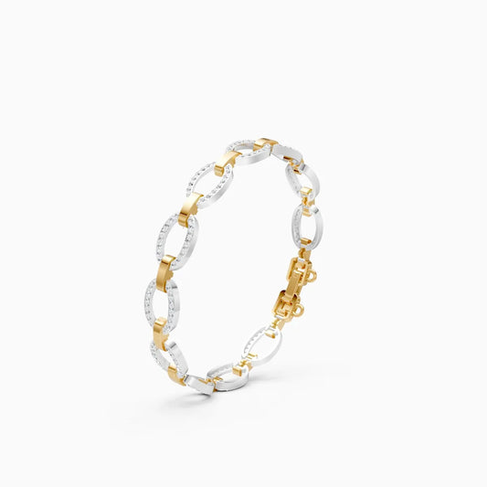 Oval Link Chain Diamond Bracelet