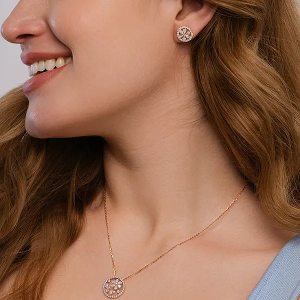 Floral Cluster Lab Grown Diamond Stud Earrings