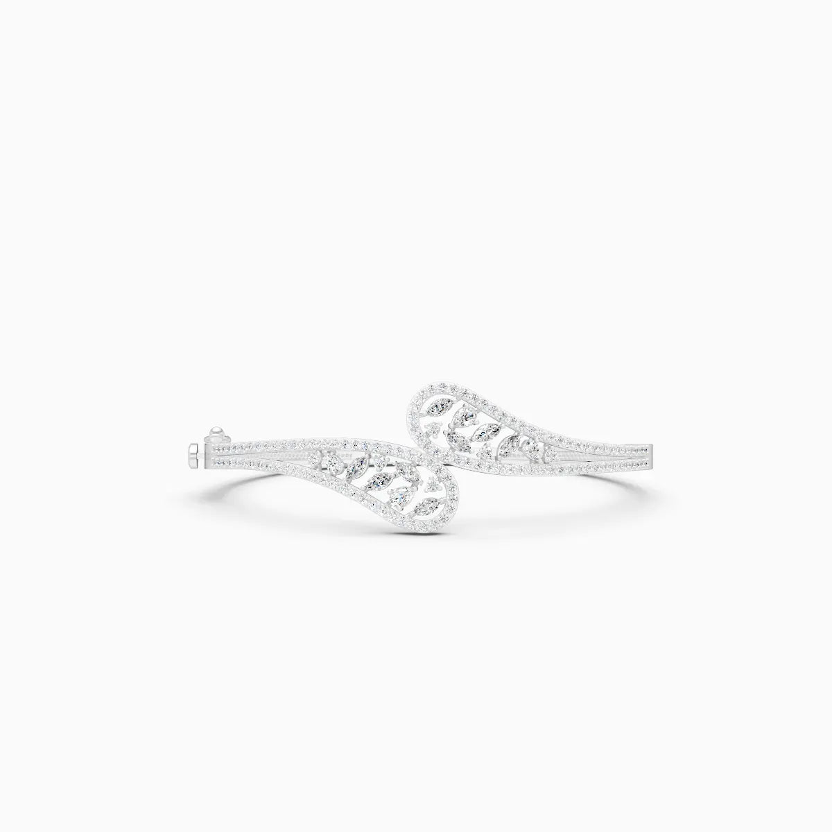 Stylish Leaf Shape Lab Diamond Bracelet