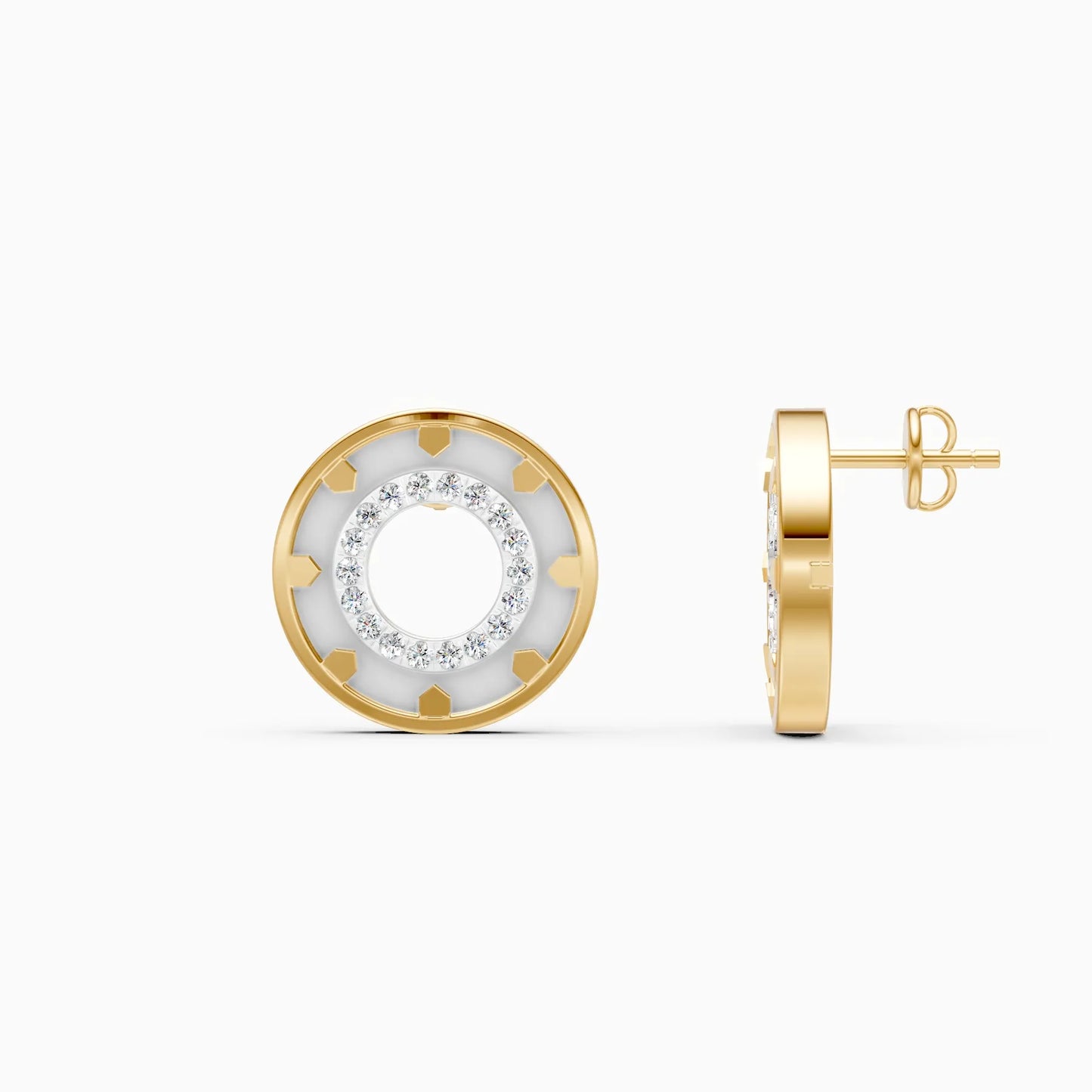 Elegant Halo Diamond Stud Earrings