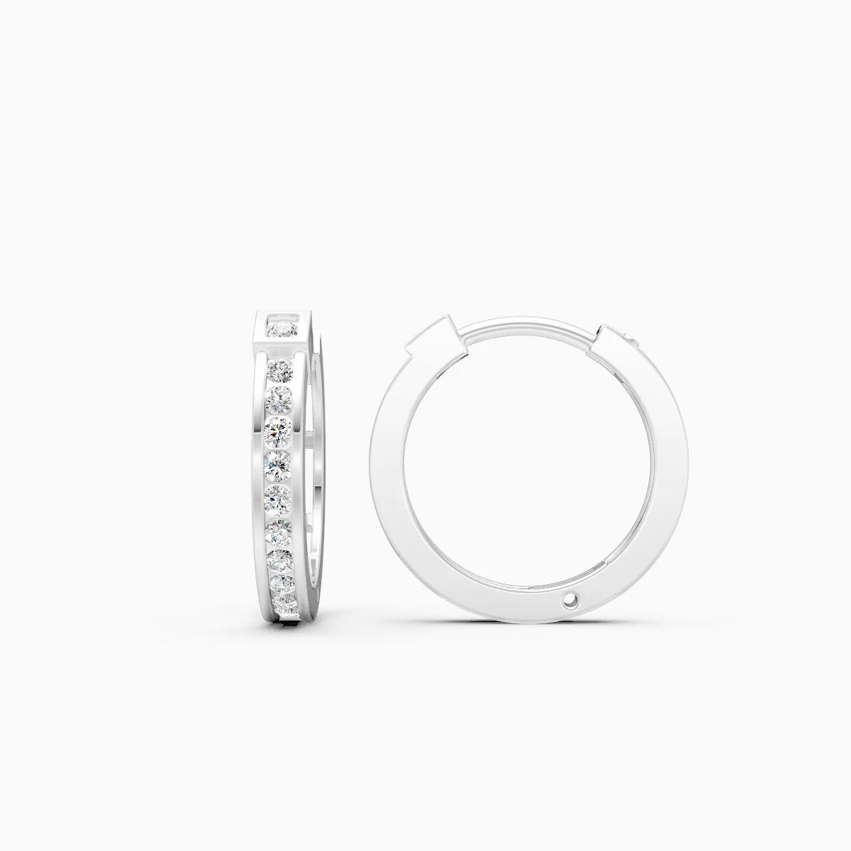 Elegant Sparkle Line Diamond Hoop Earrings