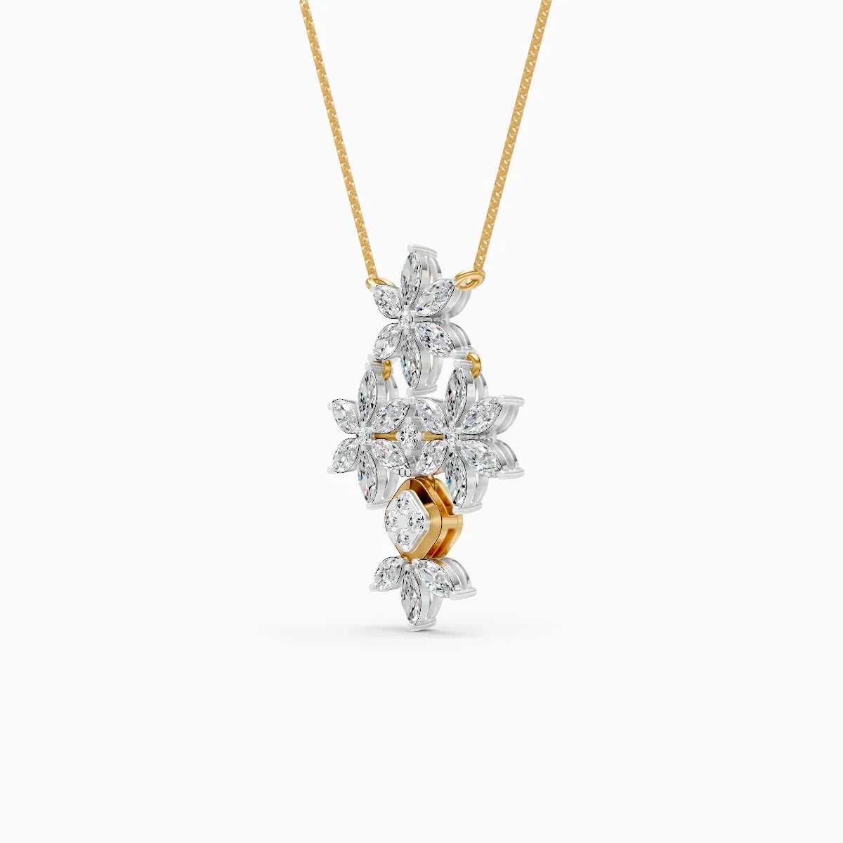 Floral Marquise Lab Grown Diamond Necklace