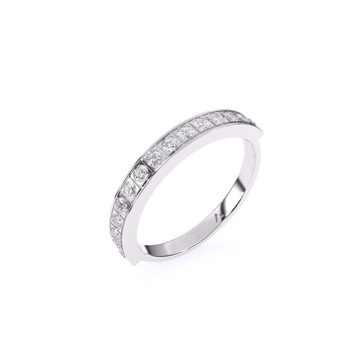 Delicate Two Tone Round Diamond Band For Her