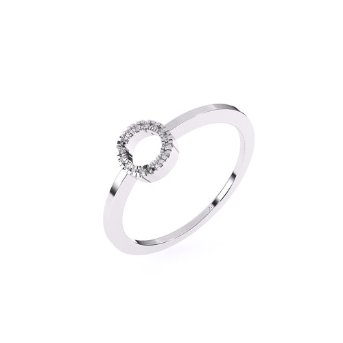 Unique Open Circle Round Diamond Ring