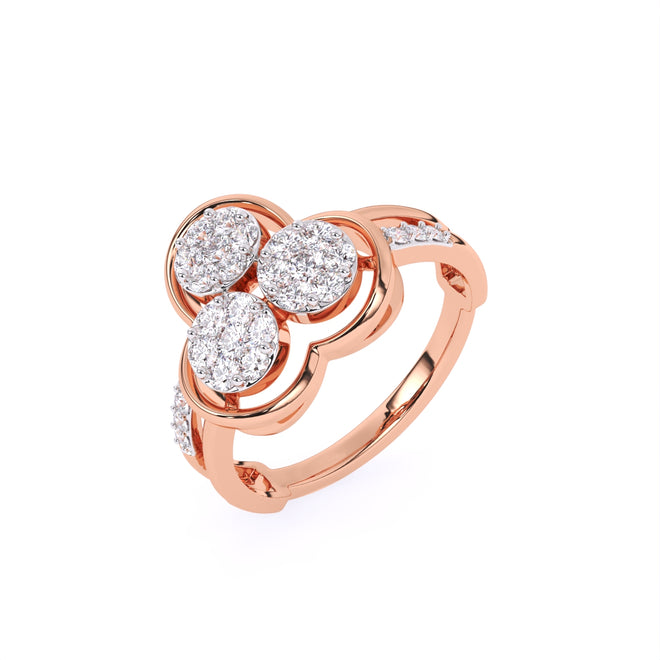 14k Rose Gold and Solitaire Ring for Women