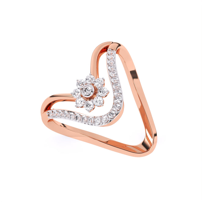 V Shape Lab Grown Diamond Engagement Ring