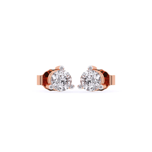 Foever One Round Diamond Solitaire Studs