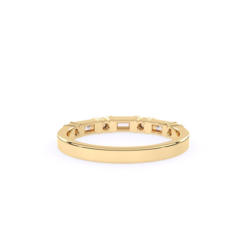 Baguette & Round Lab Grown Diamond Stacking Band
