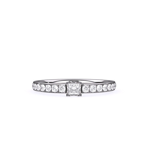 Princess Diamond Solitaire With Accent Tiny Ring