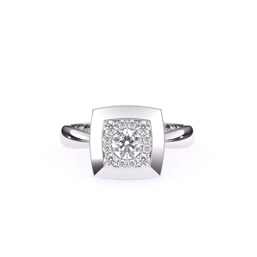 Stylish Diamond Cluster Bezel Ring