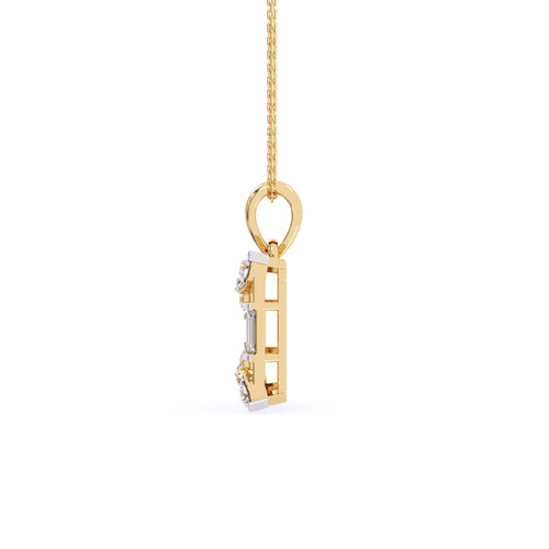 Luxurious Diamond Square Charm Pendant