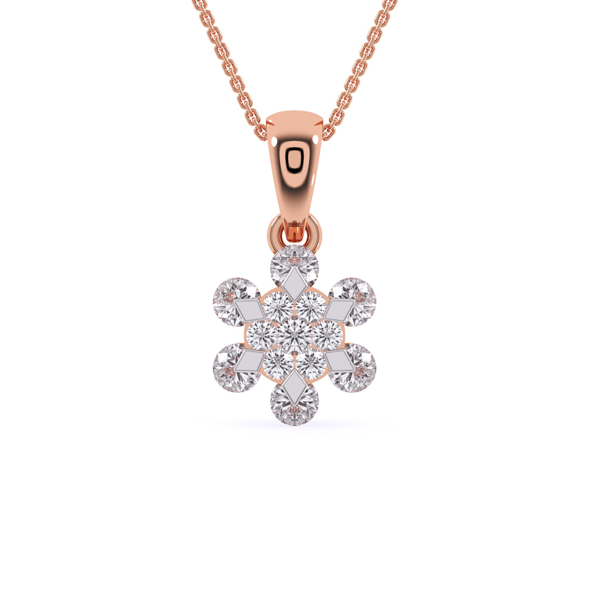 Spark Creations White Gold Blue Sapphire and Diamond Flower Necklace 55750  - Devon Fine Jewelry