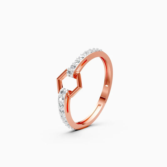 Modern Hex Link Ring