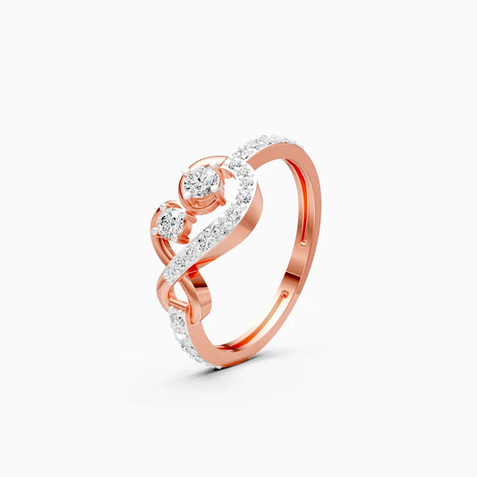 Crossover Solitaire Ring