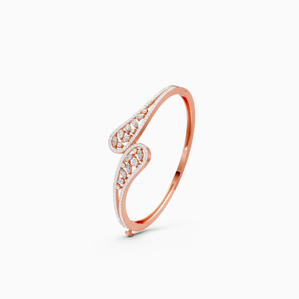 Stylish Leaf Shape Lab Diamond Bracelet
