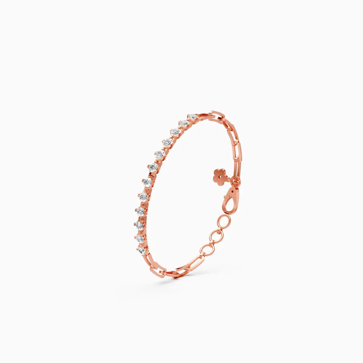 Round Light Weight Tennis Lab Grown Diamond Bracelet