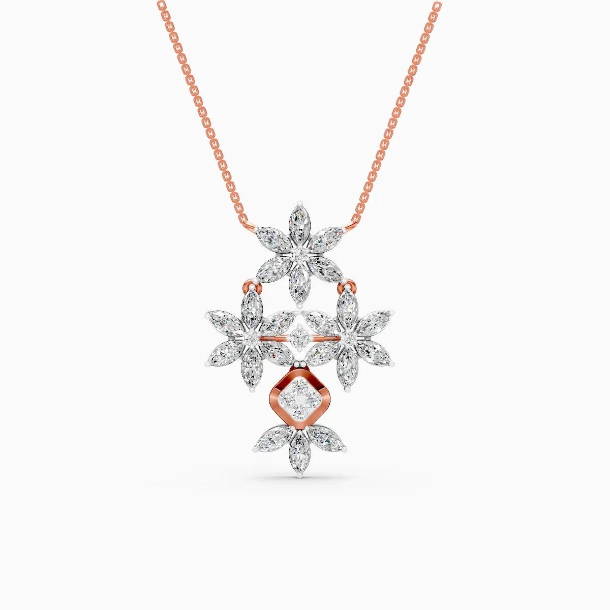 Floral Marquise Lab Grown Diamond Necklace