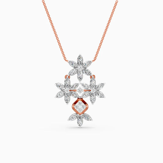 Floral Marquise Lab Grown Diamond Necklace