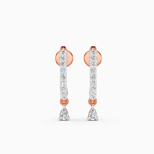 Pear Drop Lab Grown Diamond Huggie Earrings