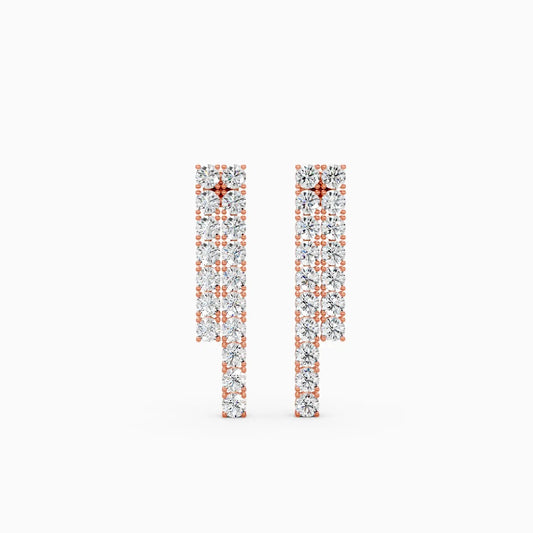 Brilliant Rows Statement Sparkle Line Earrings