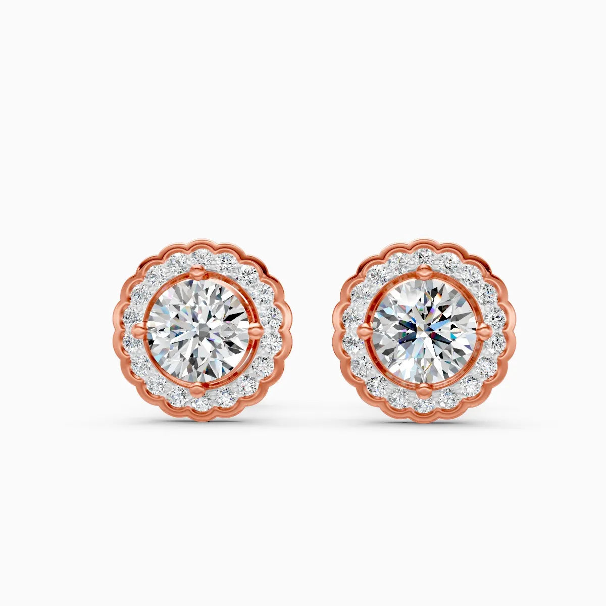 Halo Blossom Lab Grown Diamond Earrings