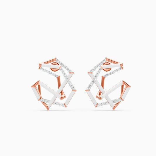 Modern Art-Inspired Diamond Studs