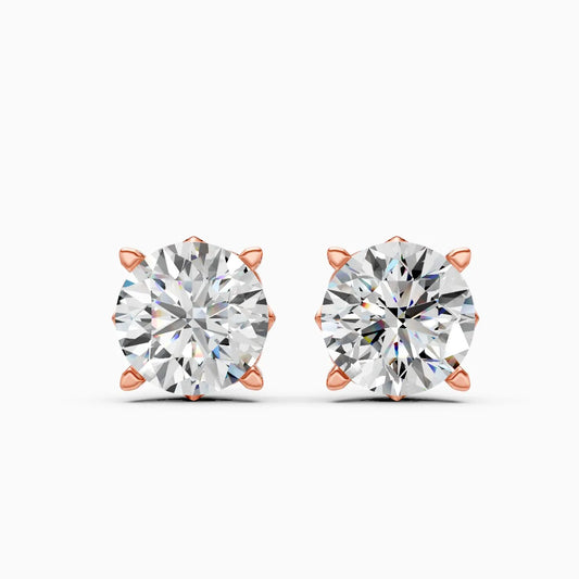 Royal Spark Round Solitaire Studs