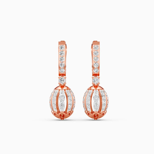 Art Deco Drop with Brilliant Round Cuts Lab Diamond Earrings