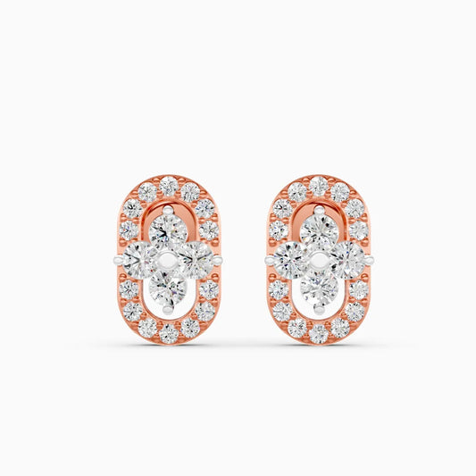 Pill Radiance Floral Cluster Lab Diamond Earrings