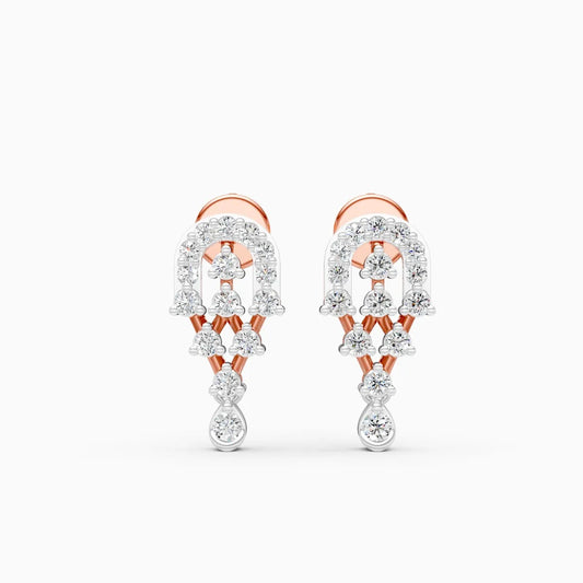 Round Two-Tone Lab Grown Diamond Earrings