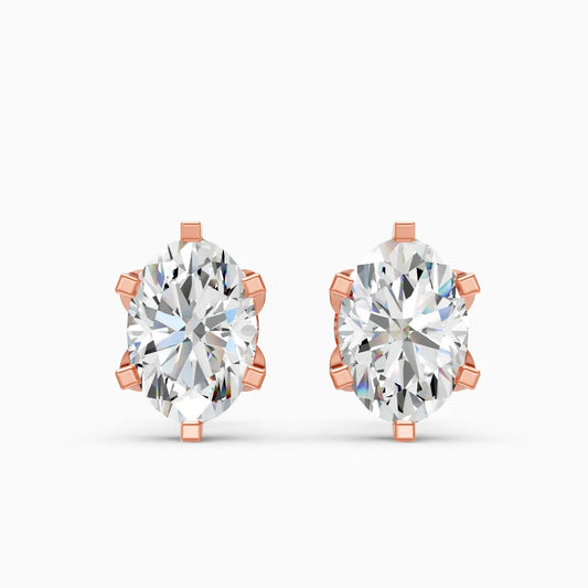 Celeste Oval Diamond Studs