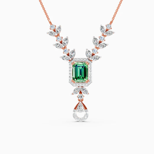 Emerald Elegance Gold Lab Diamond Necklace