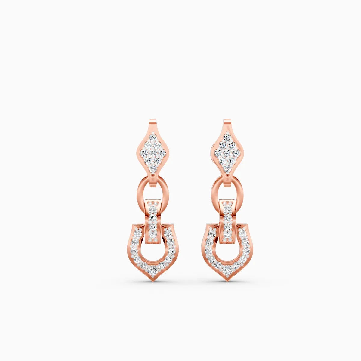 Regal Charm Link Lab Grown Diamond Earrings