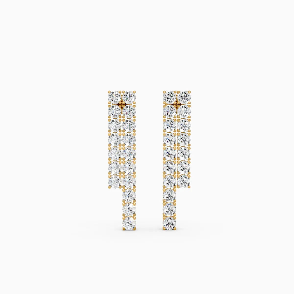 Brilliant Rows Statement Sparkle Line Earrings