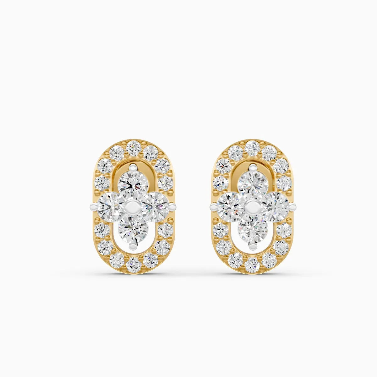 Pill Radiance Floral Cluster Lab Diamond Earrings