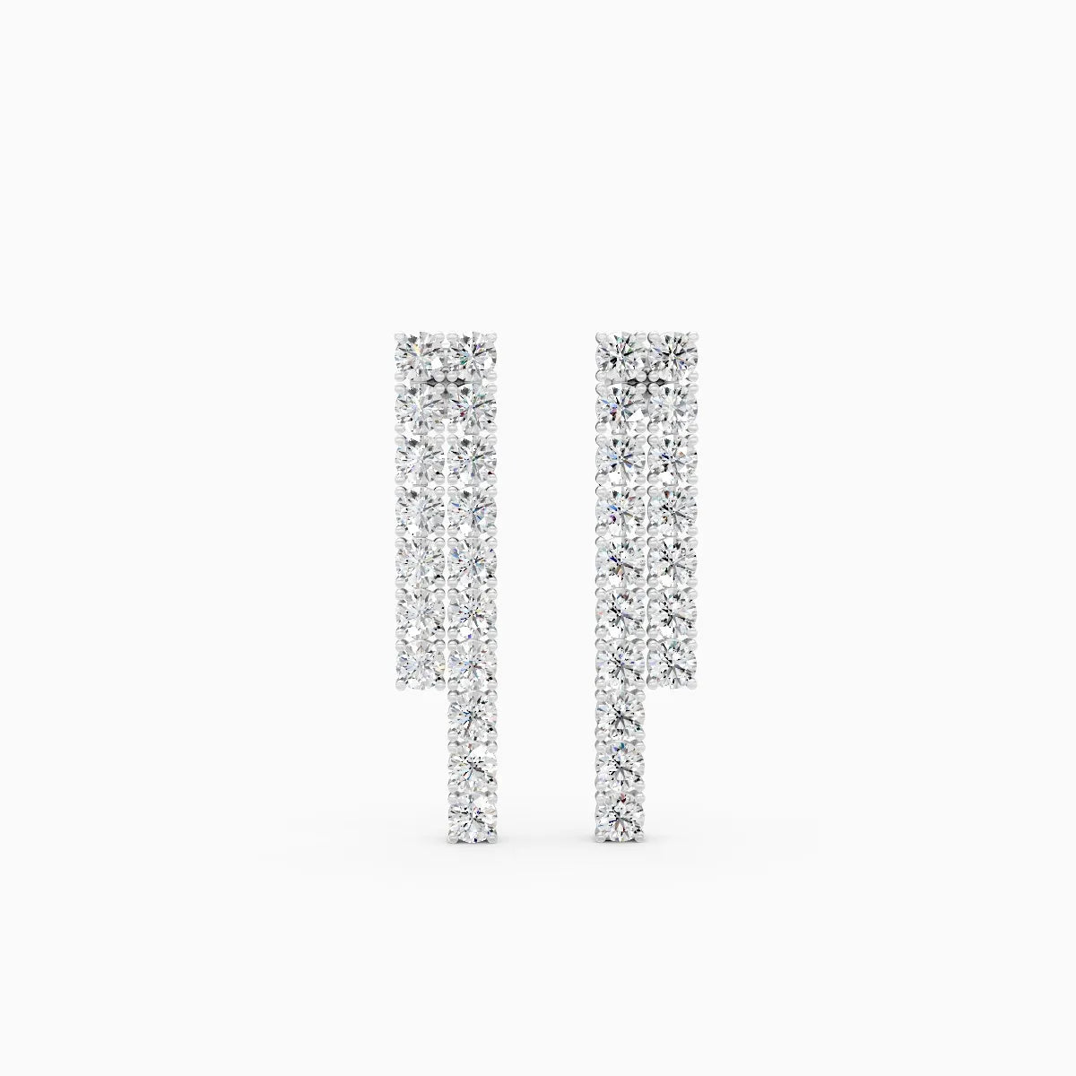 Brilliant Rows Statement Sparkle Line Earrings