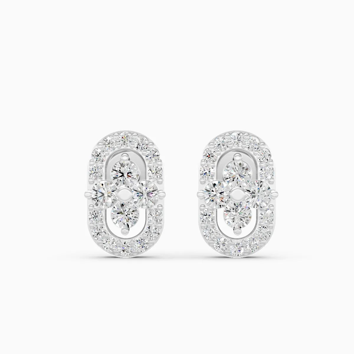 Pill Radiance Floral Cluster Lab Diamond Earrings