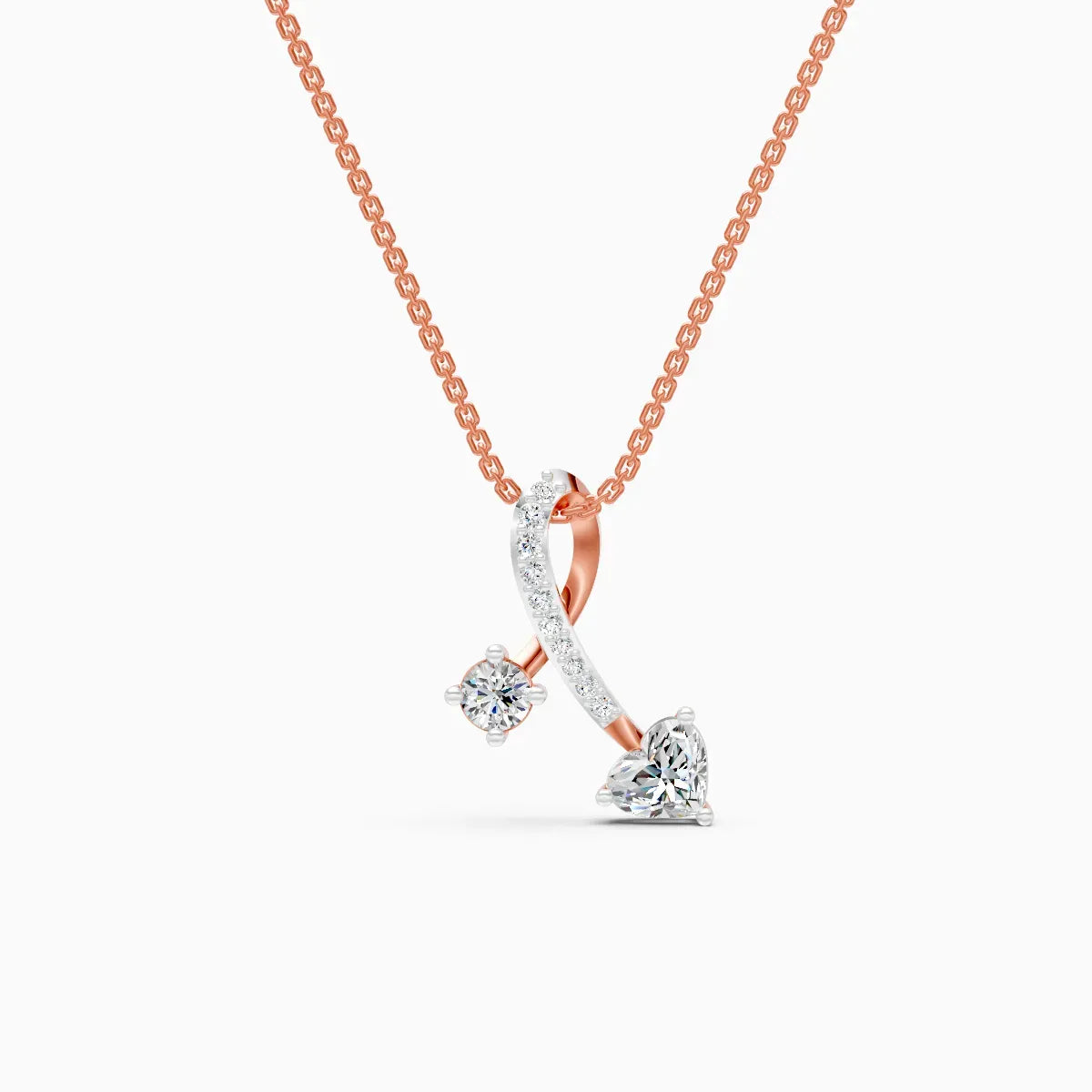 Two Stone Lab Diamond Gold Pendant