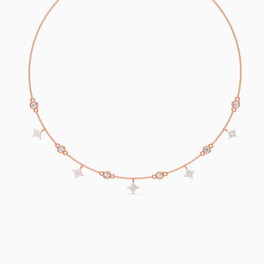 Starlit Gleam Round Stone Necklace