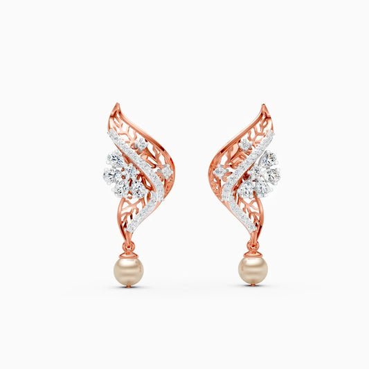 Leaf Whisper Lab Grown Diamond Earrings