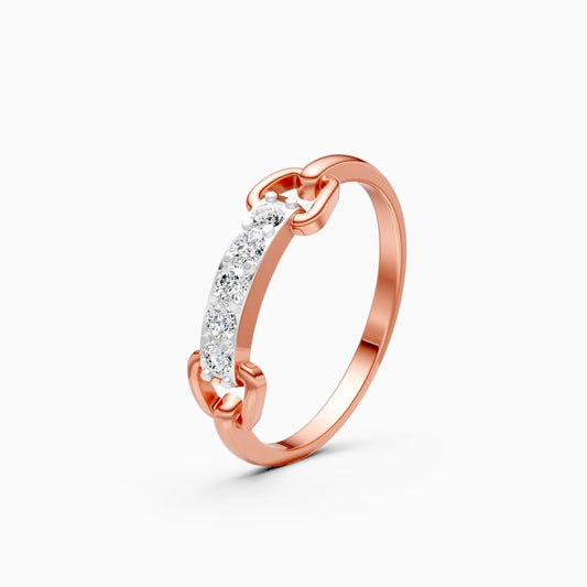 Diamond Chain Bar Ring