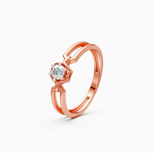 Split Band Solitaire Ring