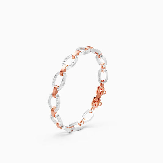 Oval Link Chain Diamond Bracelet