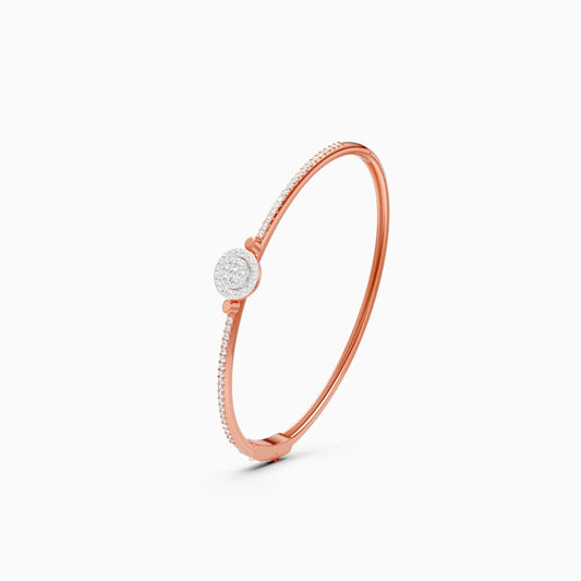 Sleek Diamond Band Bracelet Featuring Central Solitaire